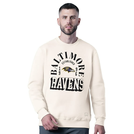 Men's MSX by Michael Strahan White Baltimore Ravens Whiteout Tri-Blend Sweatshirt