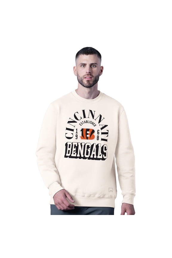 Men's MSX by Michael Strahan  White Cincinnati Bengals Whiteout Tri-Blend Sweatshirt