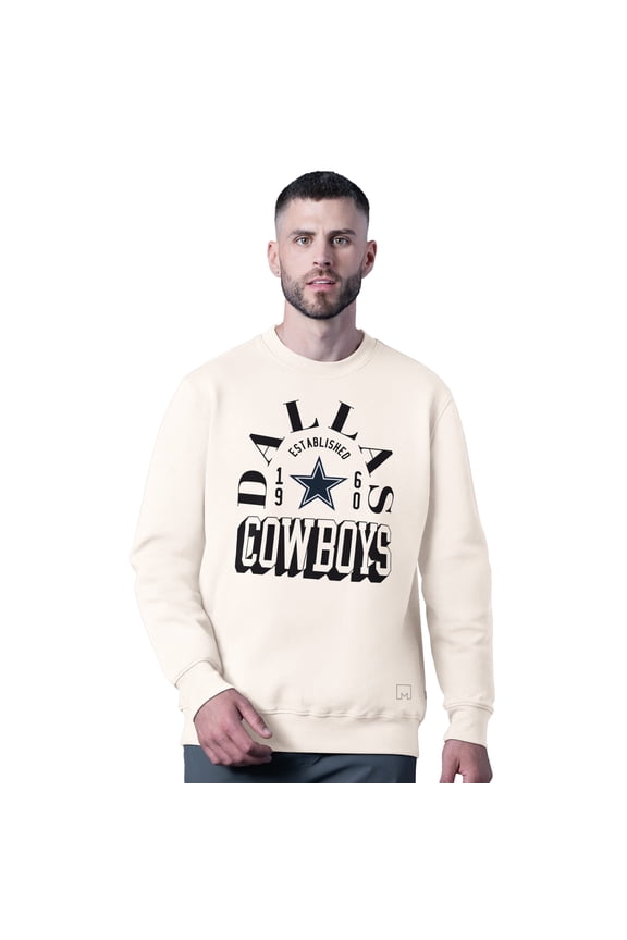 Men's MSX by Michael Strahan White Dallas Cowboys Whiteout Tri-Blend Sweatshirt