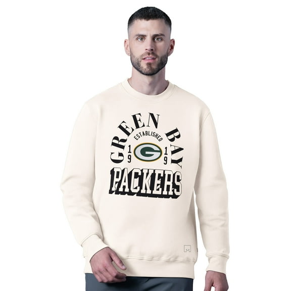 Men's MSX by Michael Strahan  White Green Bay Packers Whiteout Tri-Blend Sweatshirt