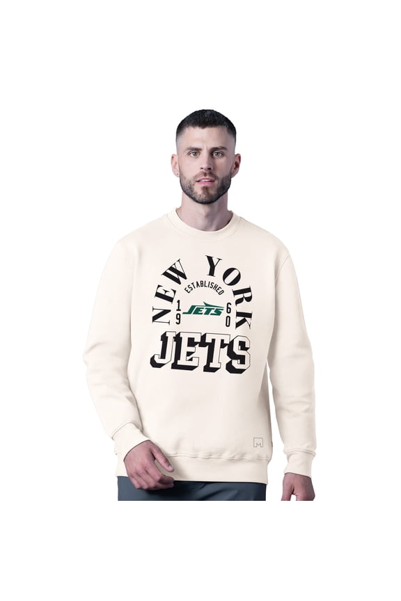 Men's MSX by Michael Strahan  White New York Jets Whiteout Tri-Blend Sweatshirt