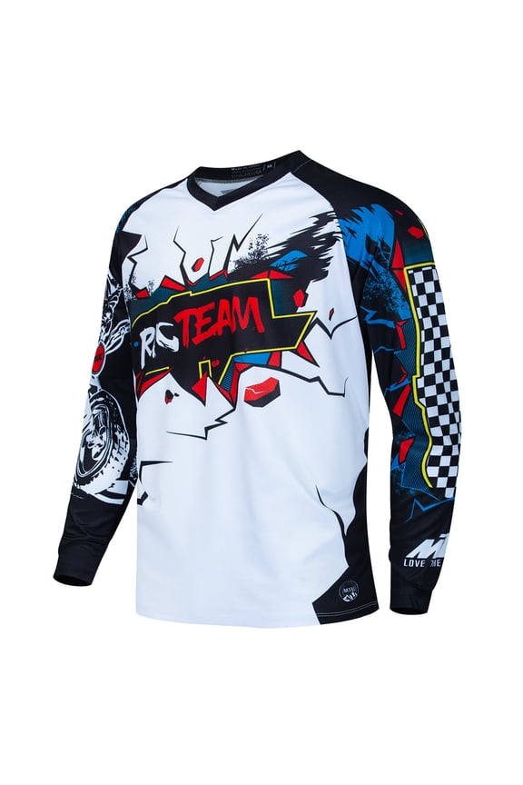 Men's MTB Cycling Jersey Quick Dry Moisture Wicking Breathable Long Sleeve Mountain Bike Shirt For Biking Riding Sports