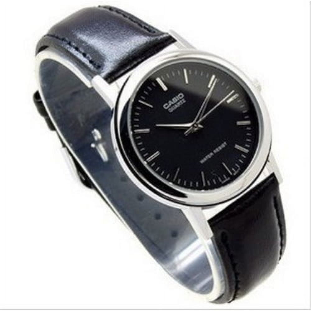 Men's MTP1095E-1A Silver Leather Japanese Quartz Dress Watch