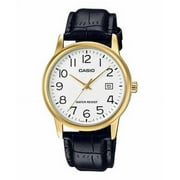 Mens MTPV002GL-7B2 Gold Leather Japanese Quartz Fashion Watch