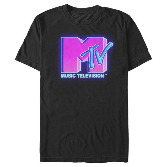 Men's MTV Airbrush Logo Graphic Tee Black X Large