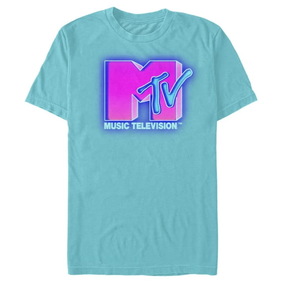 Men's MTV Airbrush Logo Graphic Tee Tahiti Blue X Large