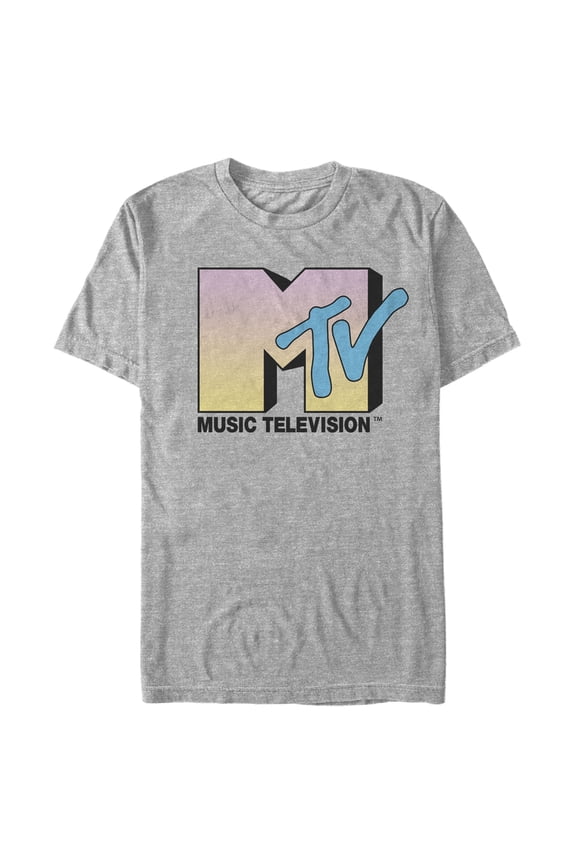 Men's MTV Basic Logo Graphic Tee Athletic Heather Large