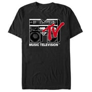 Men's MTV Boombox Logo  Graphic Tee Black 2X Large