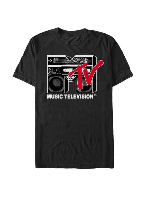 Men's MTV Boombox Logo Graphic Tee Black X Large