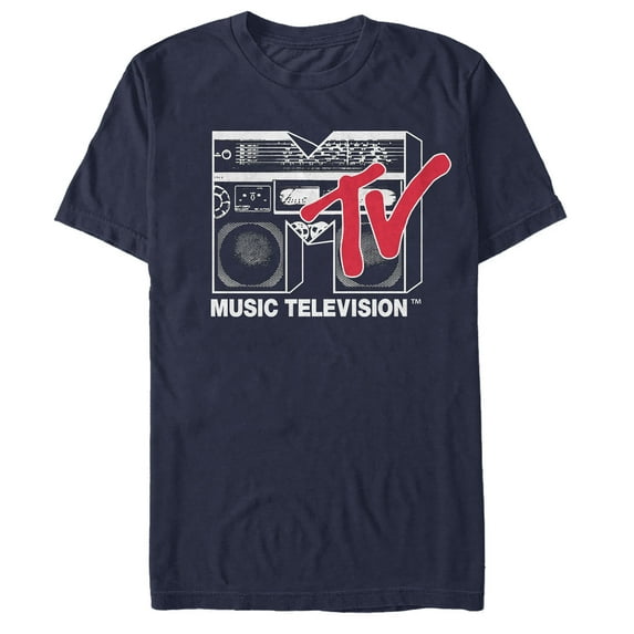 Men's MTV Boombox Logo Graphic Tee Navy Blue 3X Large