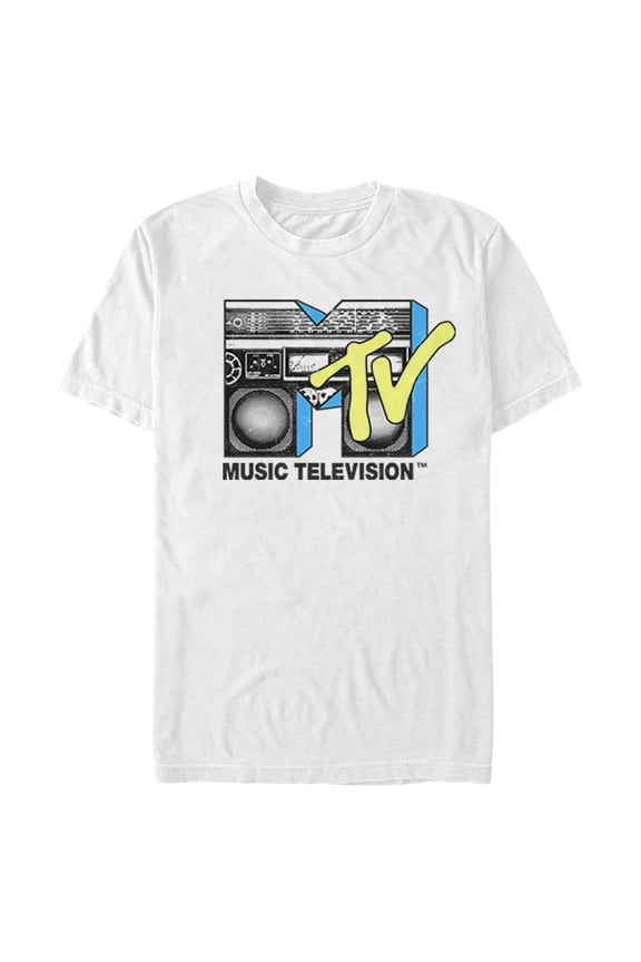 Men's MTV Boombox Retro Logo Graphic Tee White X Large
