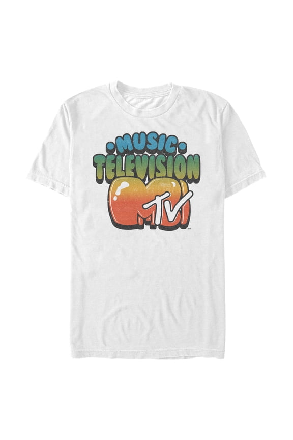 Men's MTV Bubble Gum Logo Graphic Tee White Small