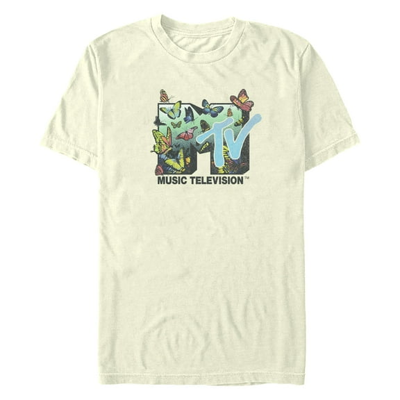 Men's MTV Butterflies Music Television Logo  Graphic T-Shirt