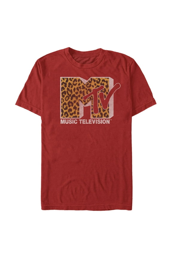 Men's MTV Cheetah Print Logo Graphic Tee Red 2X Large