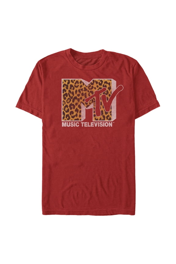 Men's MTV Cheetah Print Logo Graphic Tee Red 3X Large