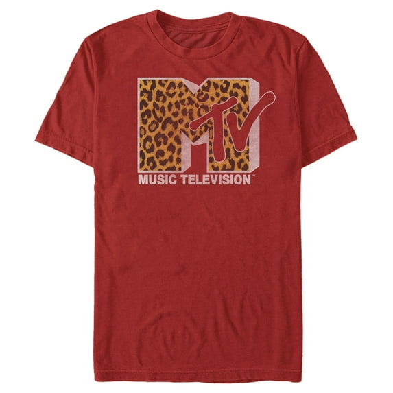 Men's MTV Cheetah Print Logo Graphic Tee Red Small