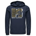 thumbnail image 1 of Men's MTV Cheetah Print Logo  Pull Over Hoodie Navy Blue Small, 1 of 4