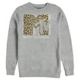 thumbnail image 1 of Men's MTV Cheetah Print Logo Sweatshirt Athletic Heather 2X Large, 1 of 4