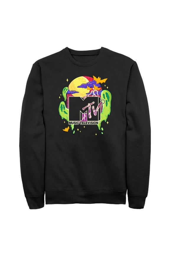 Men's MTV Colorful Halloween Logo Sweatshirt Black Large
