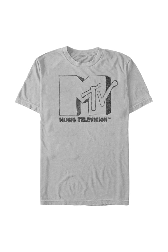 Men's MTV DIY Logo Graphic Tee Silver Large