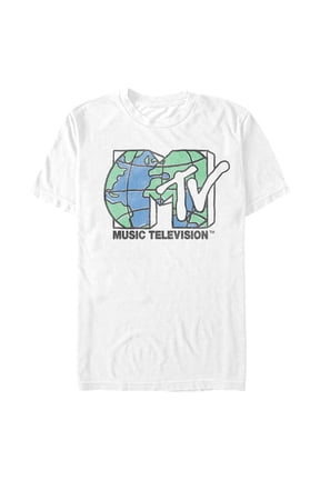 Men's MTV Distressed Earth Day Logo Graphic Tee White X Large