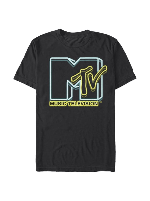 Men's MTV Double Vision Logo Graphic Tee Black 2X Large