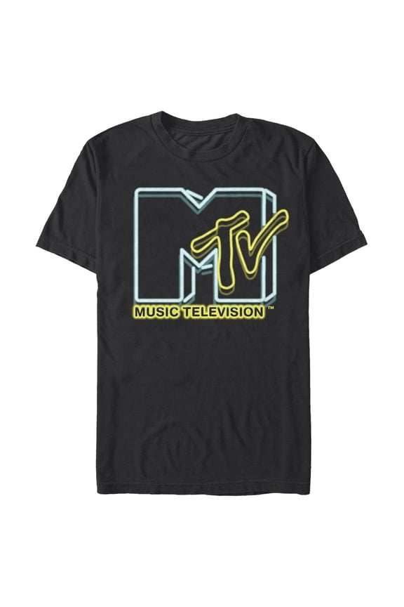 Men's MTV Double Vision Logo Graphic Tee Black Small