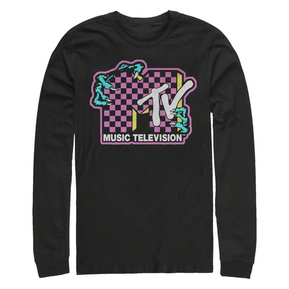 Men's MTV Dragon Checker Logo  Long Sleeve Shirt