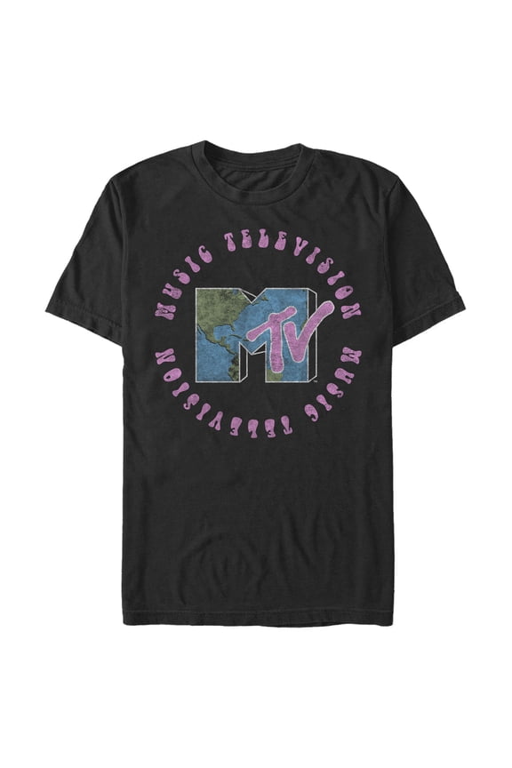 Men's MTV Earth Day Logo Graphic Tee Black Small
