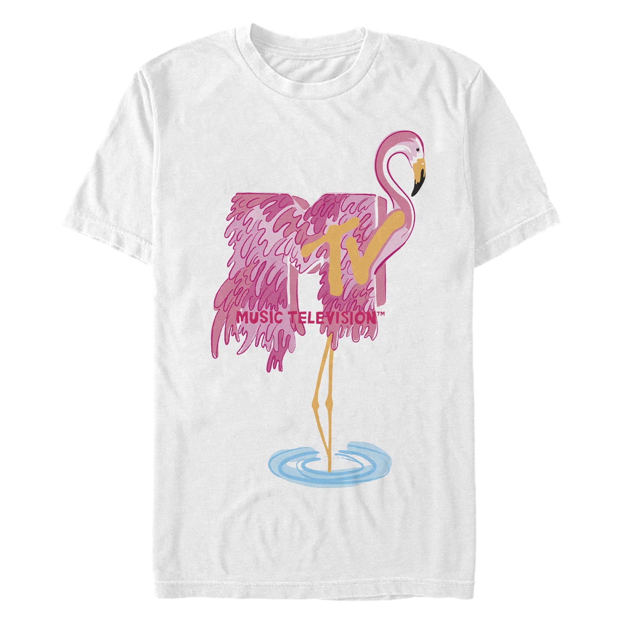 Men's MTV Flamingo Feather Logo Graphic T-Shirt - Walmart Business Supplies