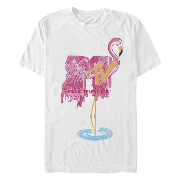 Men's MTV Flamingo Feather Logo  Graphic T-Shirt