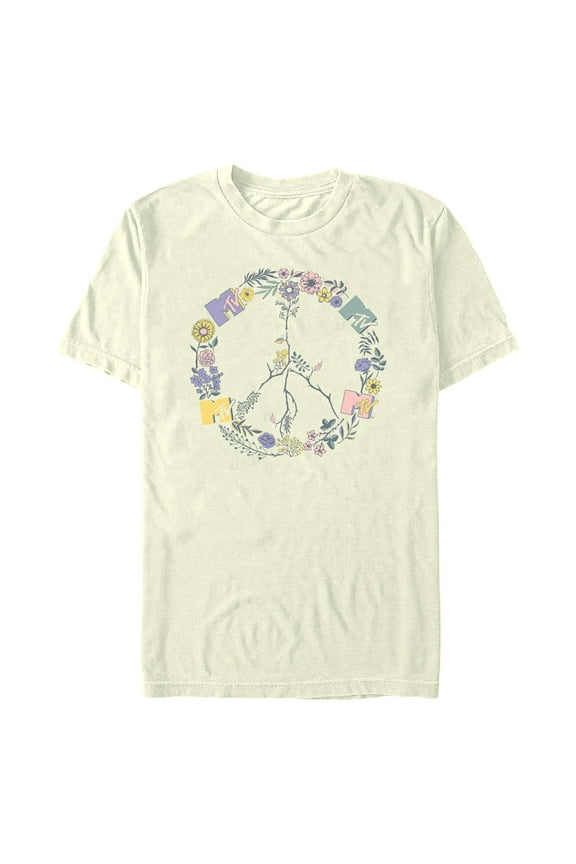 Men's MTV Floral Peace Logo Graphic T-Shirt