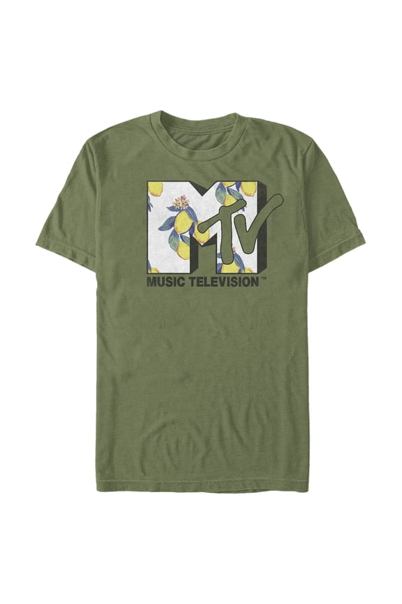 Men's MTV Flower Logo Graphic Tee Military Green Medium