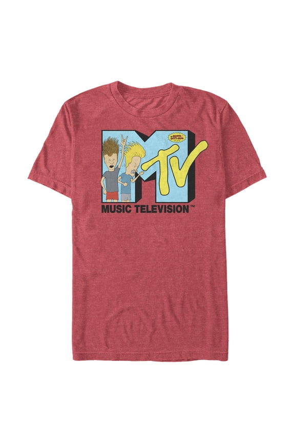 Men's MTV Headbang Graphic Tee Red Heather Large