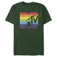 thumbnail image 1 of Men's MTV Horizontal Rainbow Logo  Graphic Tee Dark Green Medium, 1 of 4