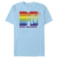 thumbnail image 1 of Men's MTV Horizontal Rainbow Logo  Graphic Tee Light Blue 2X Large, 1 of 3