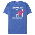 thumbnail image 1 of Men's MTV I Want My Music Television  Graphic Tee Royal Blue Heather Medium, 1 of 4