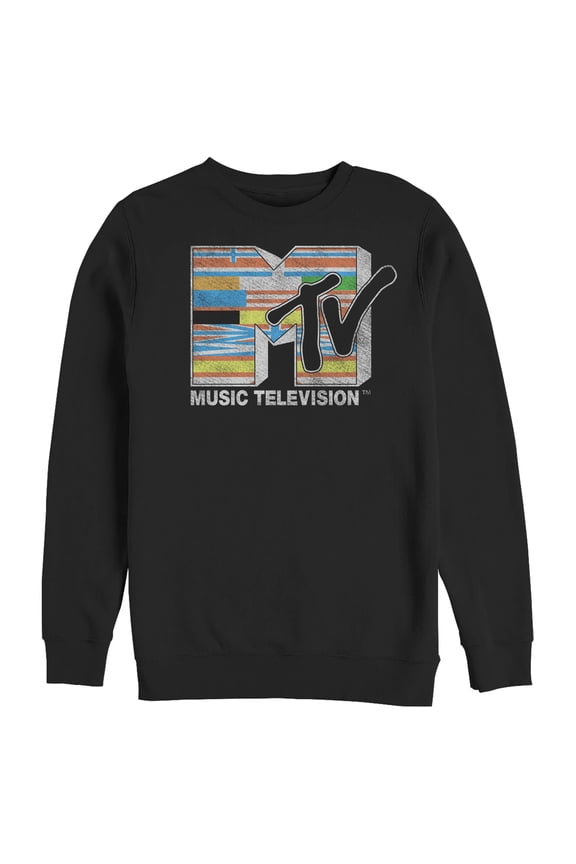 Men's MTV International Flag Logo Sweatshirt Black Large
