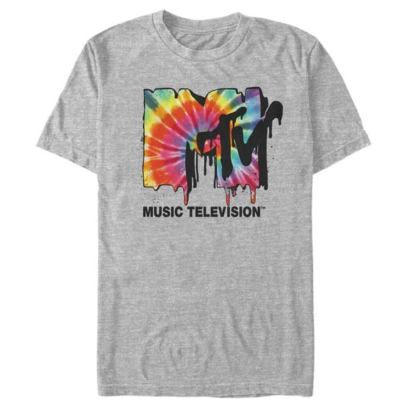 Men's MTV Melted Tie-Dye Logo Graphic Tee Athletic Heather 2X Large