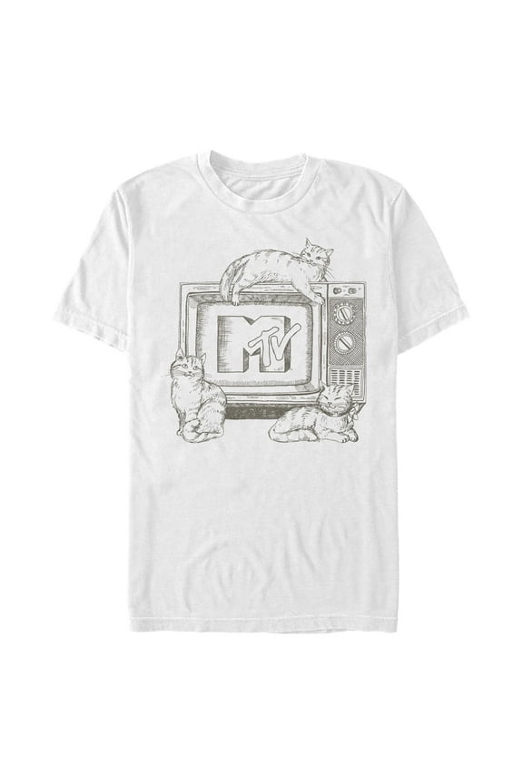 Men's MTV Meow Television Logo  Graphic T-Shirt