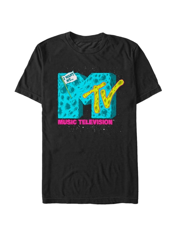 Men's MTV Moon Logo Graphic Tee Black Large