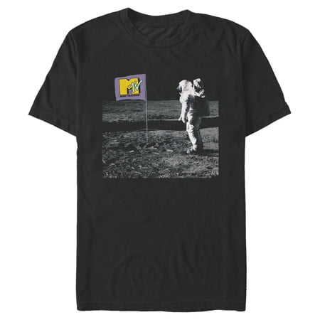 Men's MTV Moonman Logo Graphic Tee Black Large