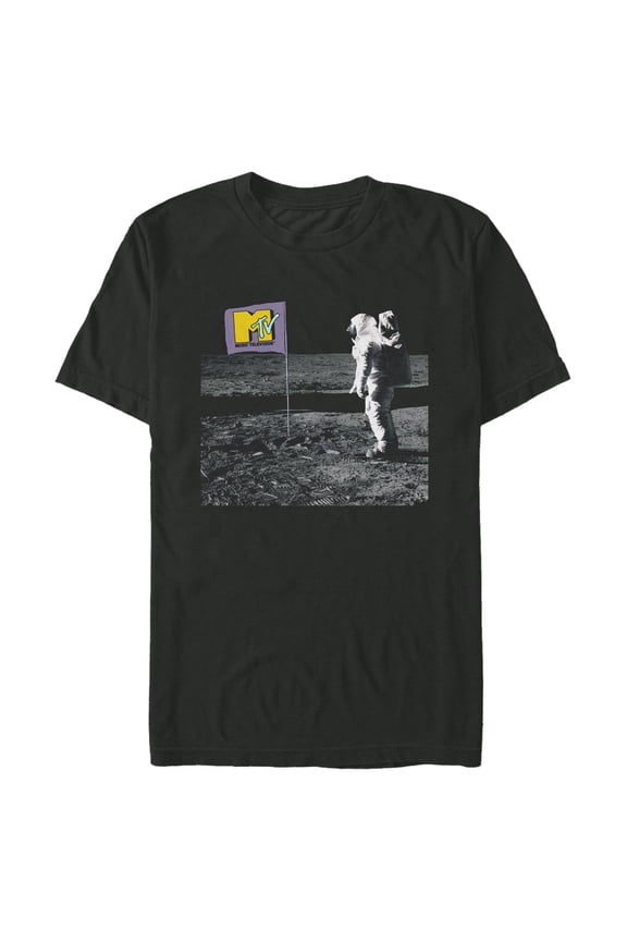 Men's MTV Moonman Logo Graphic Tee Black Large