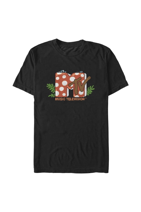 Men's MTV Mushroom Logo Graphic Tee Black Large