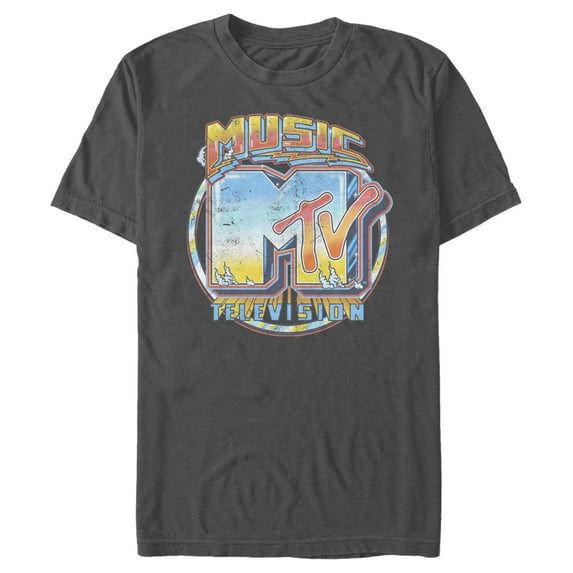 Men's MTV Old School Logo Graphic Tee Charcoal Medium