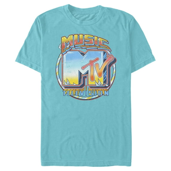 Men's MTV Old School Logo Graphic Tee Tahiti Blue X Large