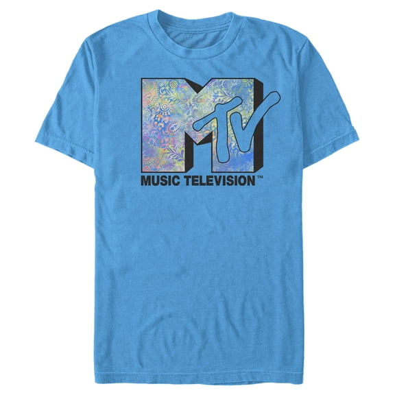 Men's MTV Paisley Print Logo Graphic Tee Turquoise 2X Large