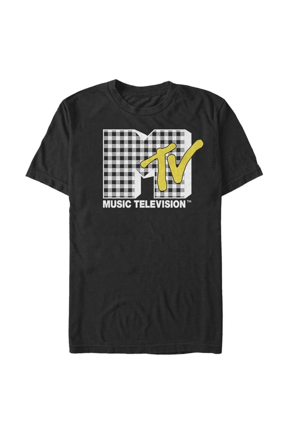 Men's MTV Picnic Print Logo  Graphic Tee Black X Large