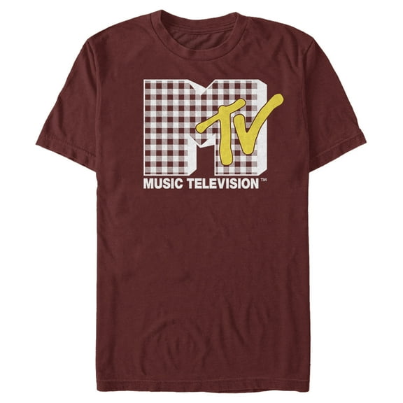 Men's MTV Picnic Print Logo Graphic Tee Cardinal Medium
