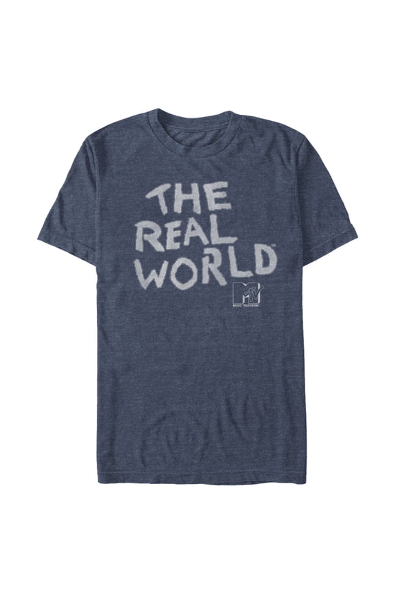 Men's MTV Real World Logo Graphic Tee Navy Blue Medium